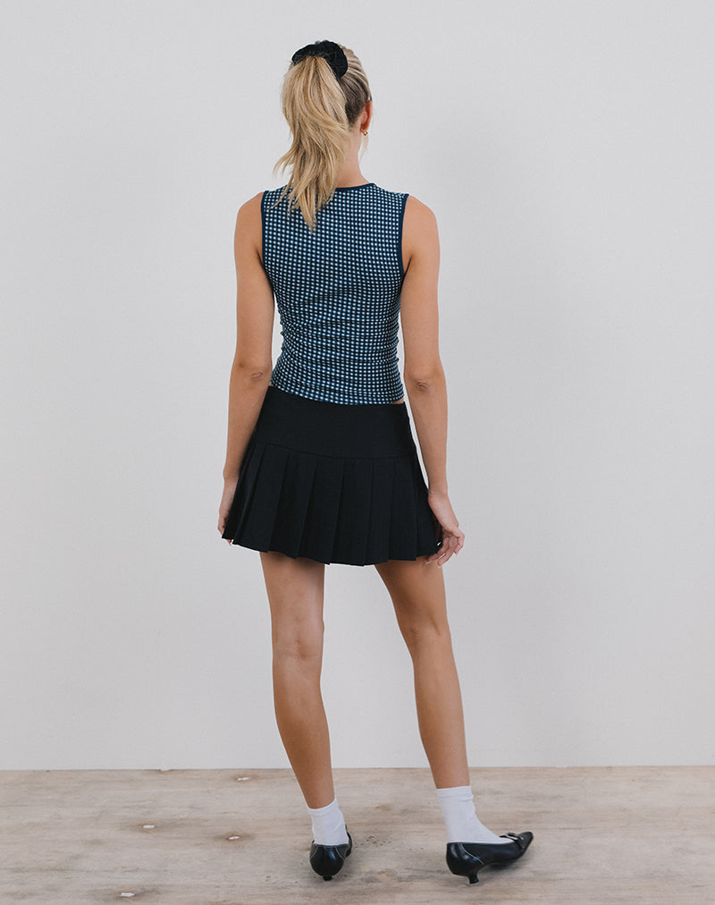Afbeelding van Monsela Top in Mini Gingham Donkerblauw