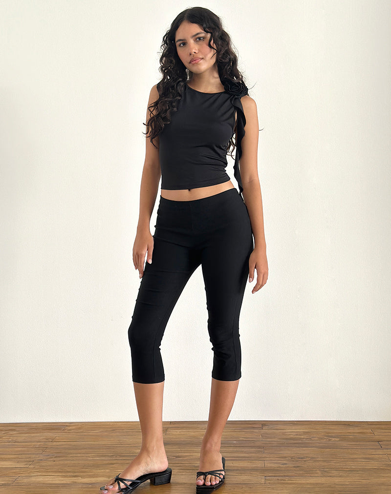 Morena rozet top in zwart