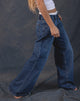 Afbeelding van Roomy Extra Wide Low Rise Jeans in Mid Blue Used