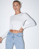 Afbeelding van Bon Lange Mouw Top in Lycra Wit