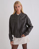 Afbeelding van Marco Distressed Bomber Jacket in PU Houtskool