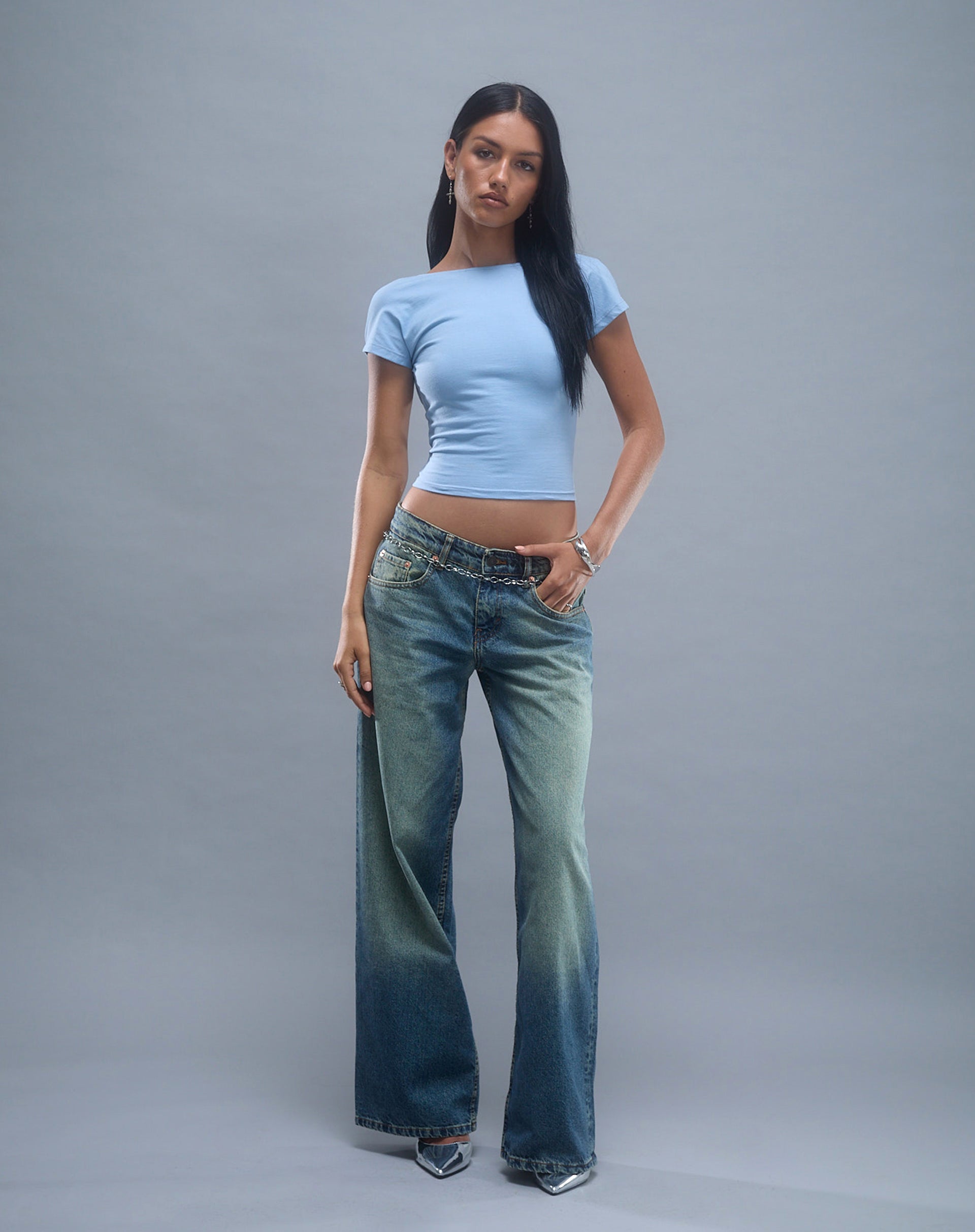 Afbeelding van Xiwang Crop Top in Nantucket Blue