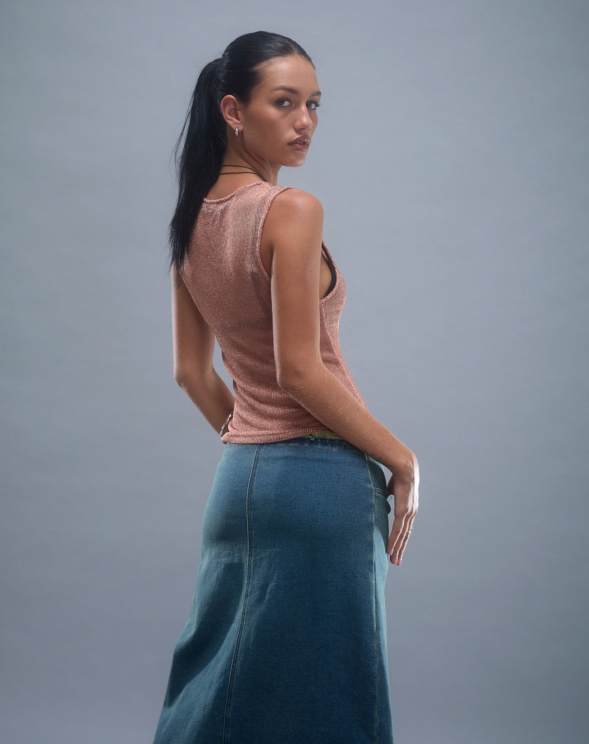 Afbeelding van Cosima Tanktop in Rose Gold Chain