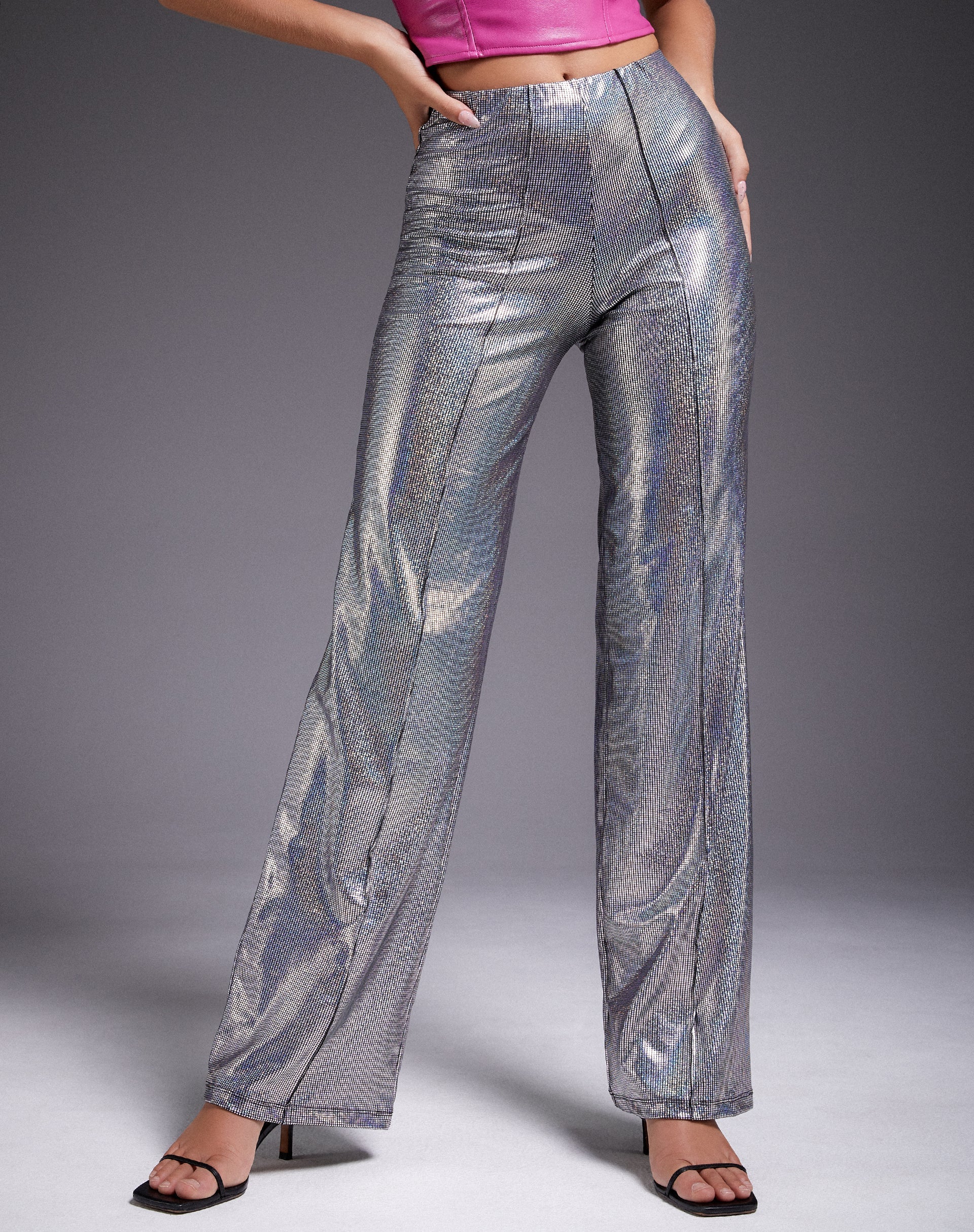 Afbeelding van Pista broek in holografisch zilver
