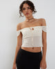 Afbeelding van Nabil Bardot Top in Mesh Crème