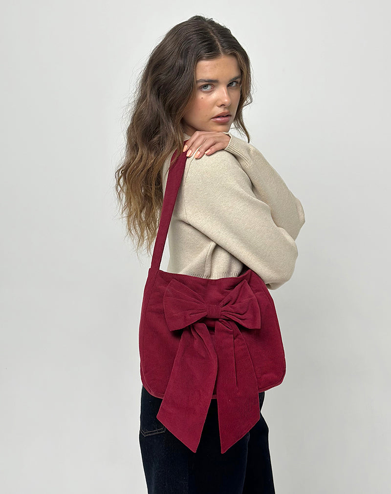 Afbeelding van Nagi tas in Babycord Maroon