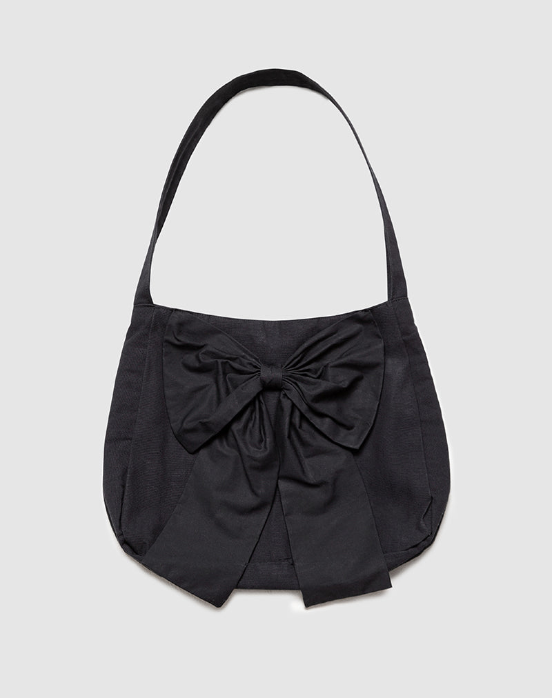 Nagi tas in zwart met zwarte strik