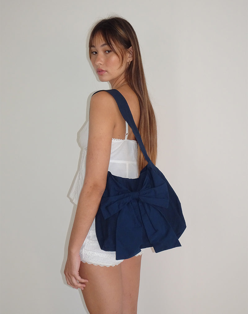 Afbeelding van Nagi tas in marine met marine strik
