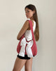 Afbeelding van Nagi tas in rood geruit met witte strik