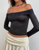 Afbeelding van Nagita Slinky Bardot Top met lange mouwen in zwart