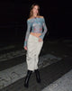 beeld van MOTEL X JACQUIE Nagya Lange Mouw Top in Lumen Mesh Blauw
