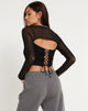 Afbeelding van Kalula Crop Top met lange mouwen in zwart