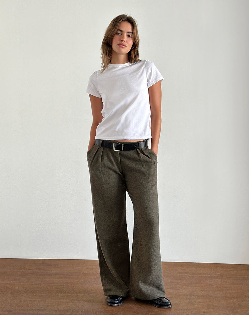 Nailaka Getailleerde Broek in Donker Taupe
