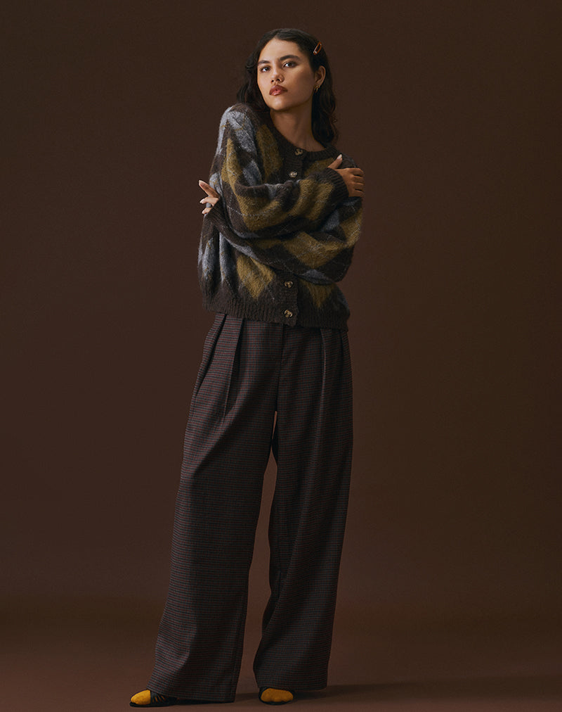 Afbeelding van Nala broek in zwaar geweven ruit blauw en rood