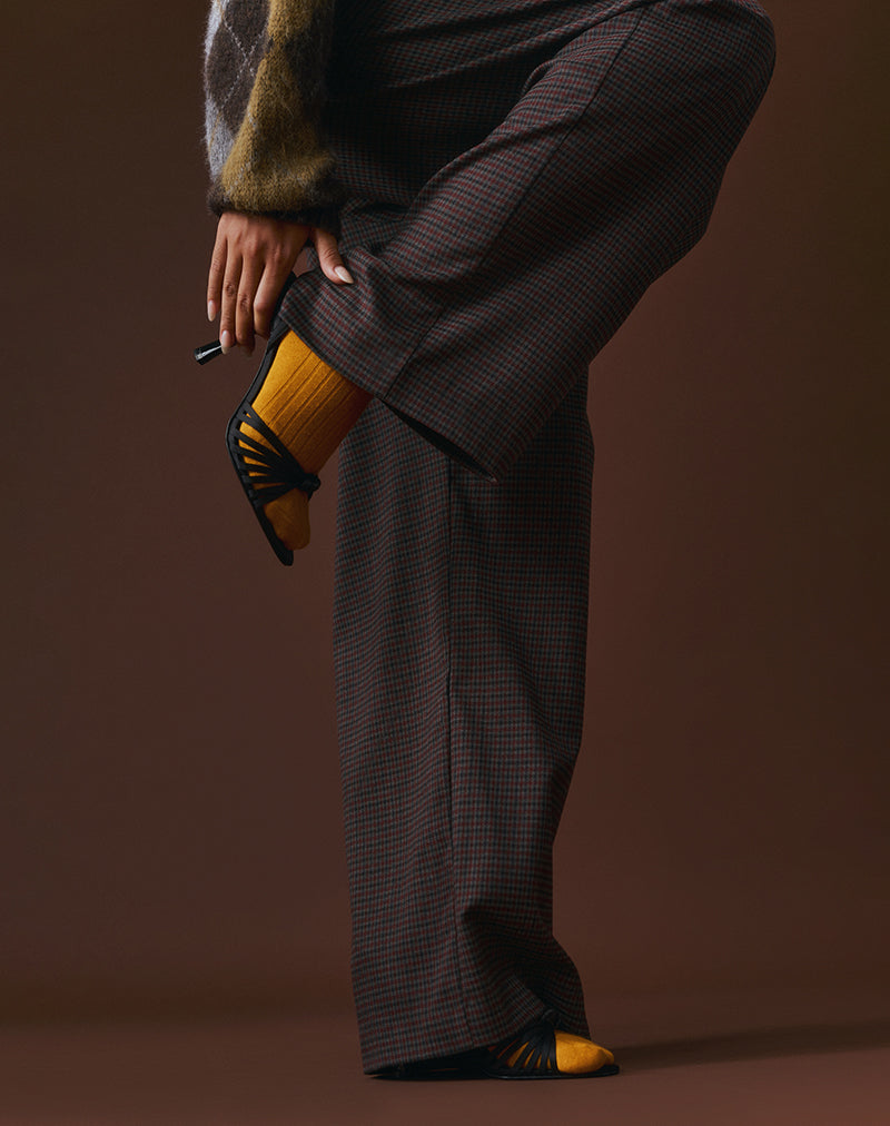 Afbeelding van Nala broek in zwaar geweven ruit blauw en rood