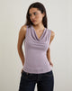 Afbeelding van Nali Cowl Knot Top in Cupro Lavendel