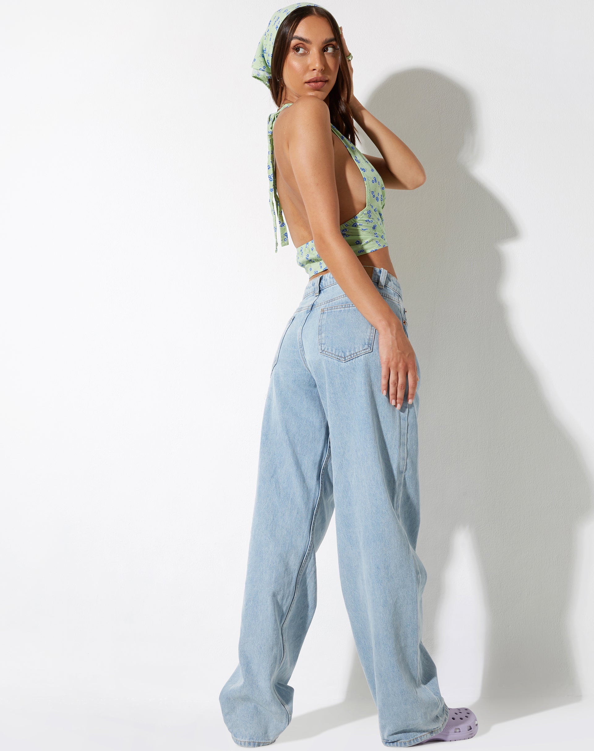 Afbeelding van Nanda Crop Top in Lime Floral