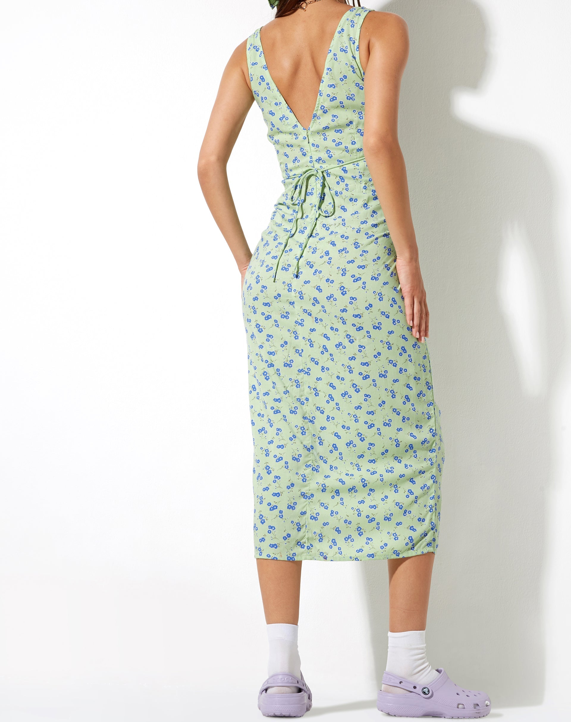 Afbeelding van Lisheva Midi Dress in Lime Floral