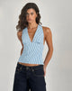 Afbeelding van Nandu Top in Popeline Blauw Kleine Verticale Streep