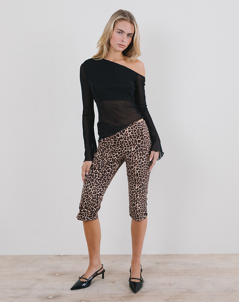 Narcissa Asymmetrische Top in Mesh Zwart