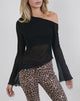 Afbeelding van Narcissa Asymmetrische Top in Mesh Zwart