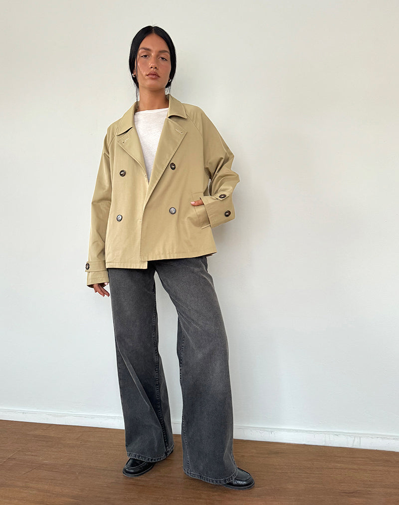 Afbeelding van Narto Boxy Trench Jacket in Tan