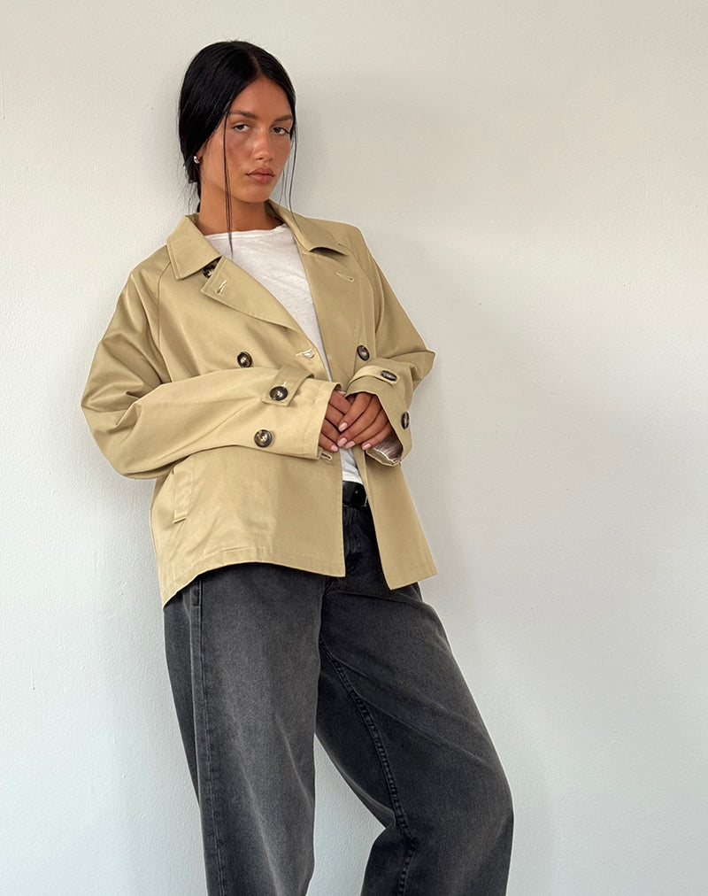 Afbeelding van Narto Boxy Trench Jacket in Tan