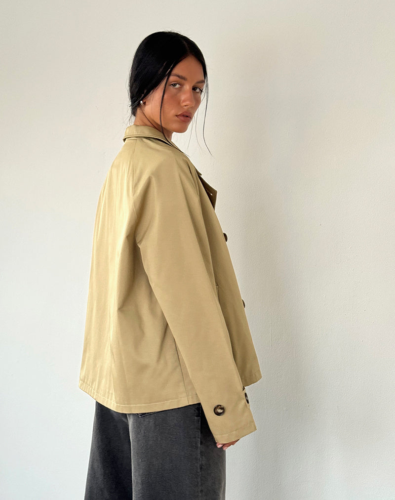 Afbeelding van Narto Boxy Trench Jacket in Tan