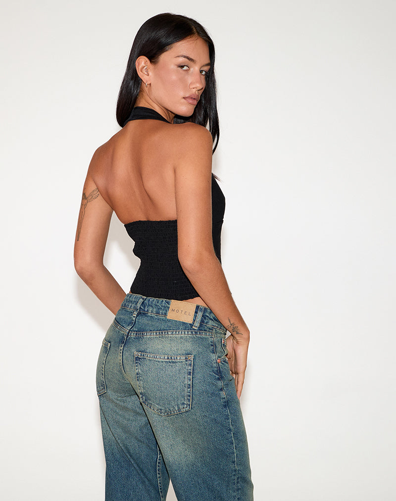 Afbeelding van Nasya Halter Top in Getailleerd Zwart
