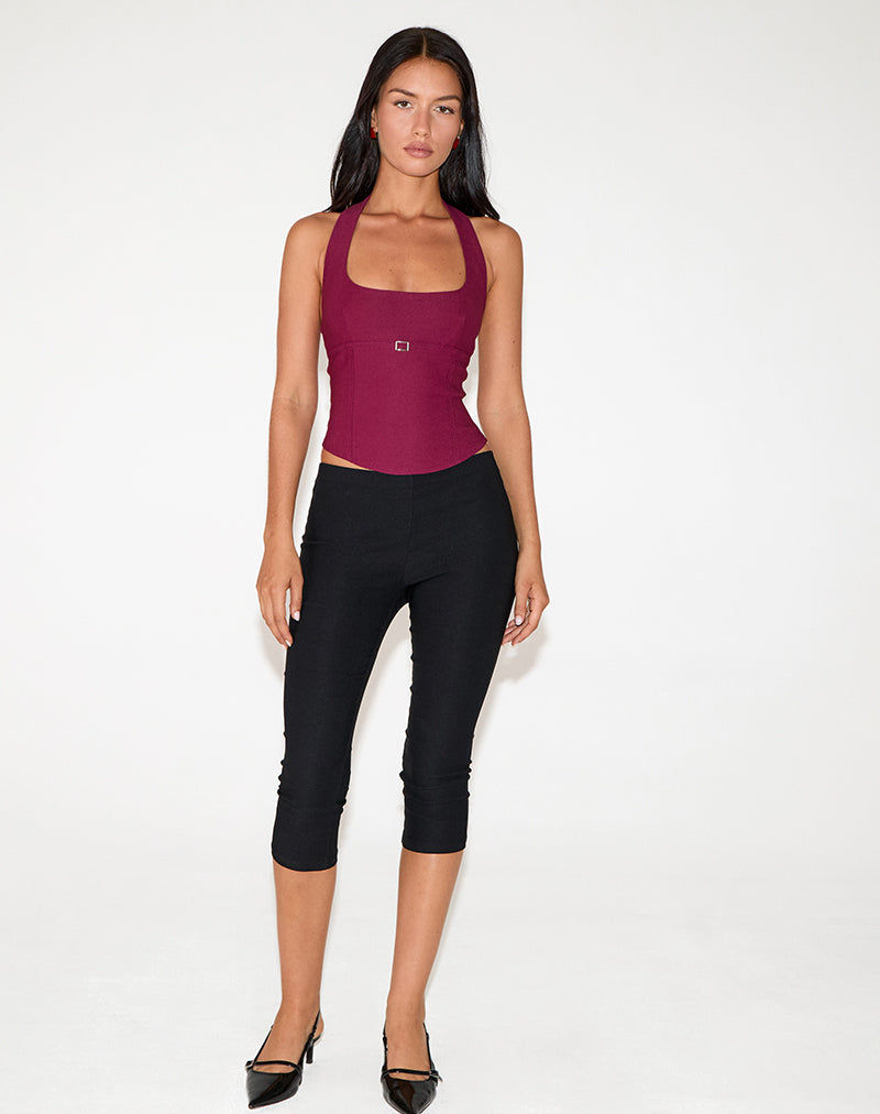 Nasya Halter Top in Getailleerd Bourgondië