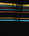 Zwart met bruine en blauwe strepen