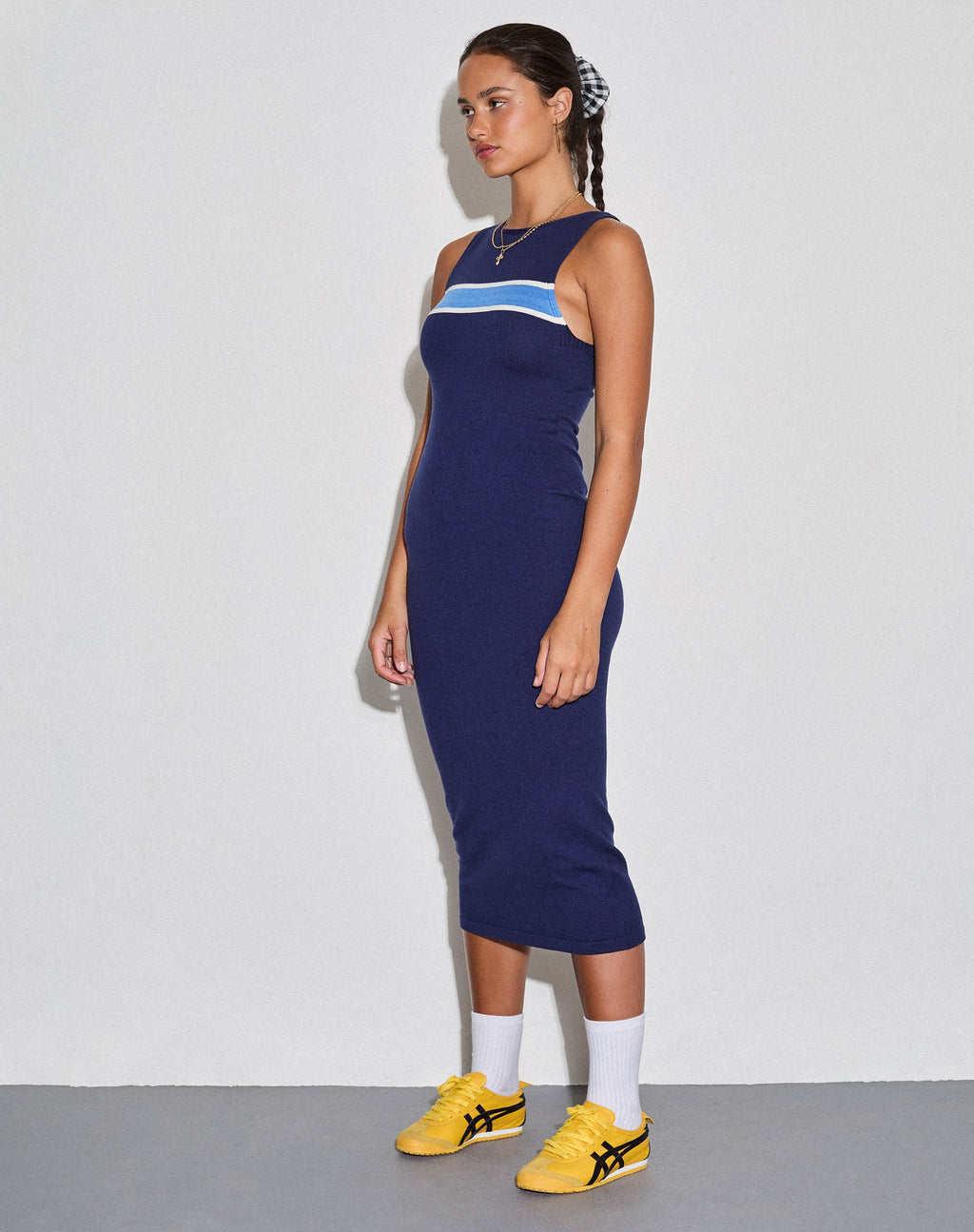 Navala Midi Dress in Donkerblauw