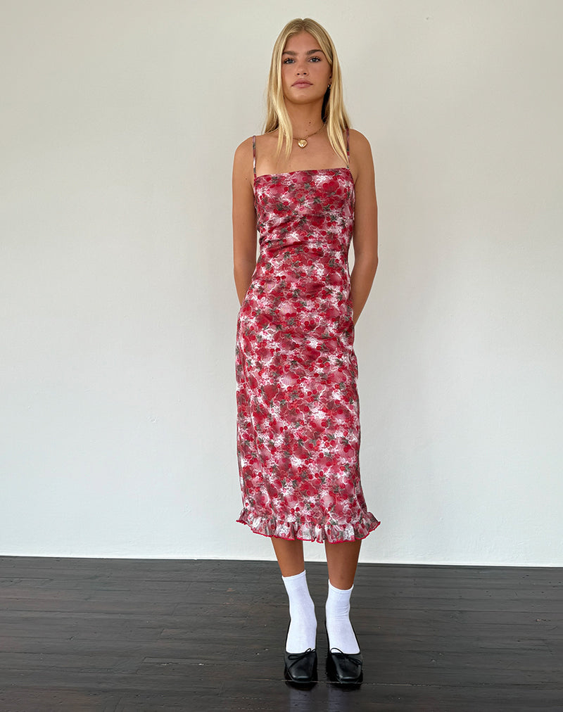 Afbeelding van Nawari Midi Dress in Bedrukt Kant Kers