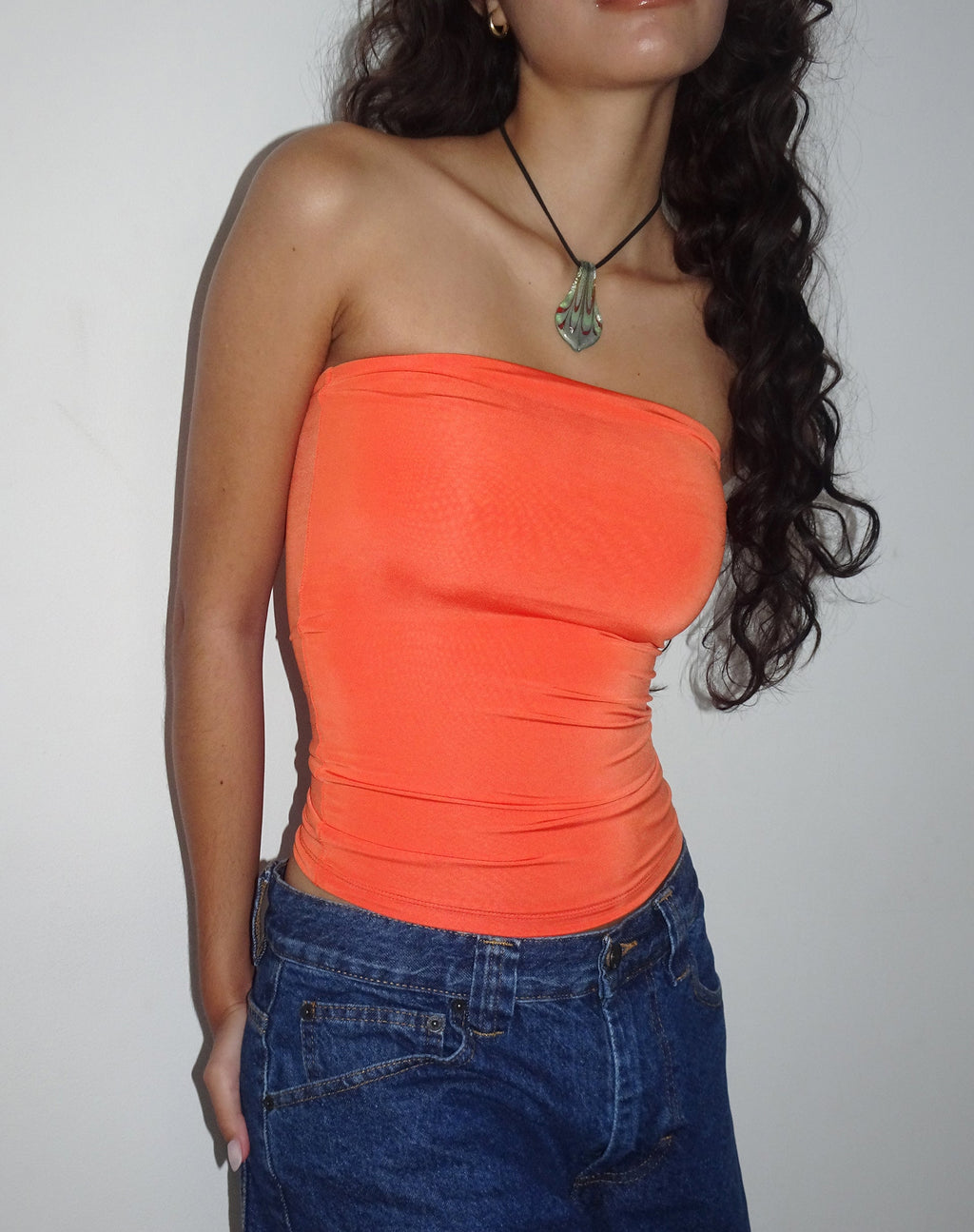 Neave Slinky Bandeau Top in Oranje