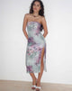 Afbeelding van Nehwa Bandeau Mesh Midi Dress in Abstract Scrapbook