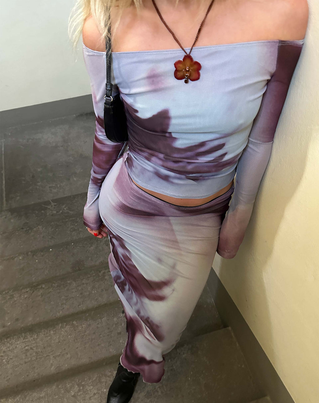 Neira Mesh Top met lange mouwen in Grijs Anatomy of Nature