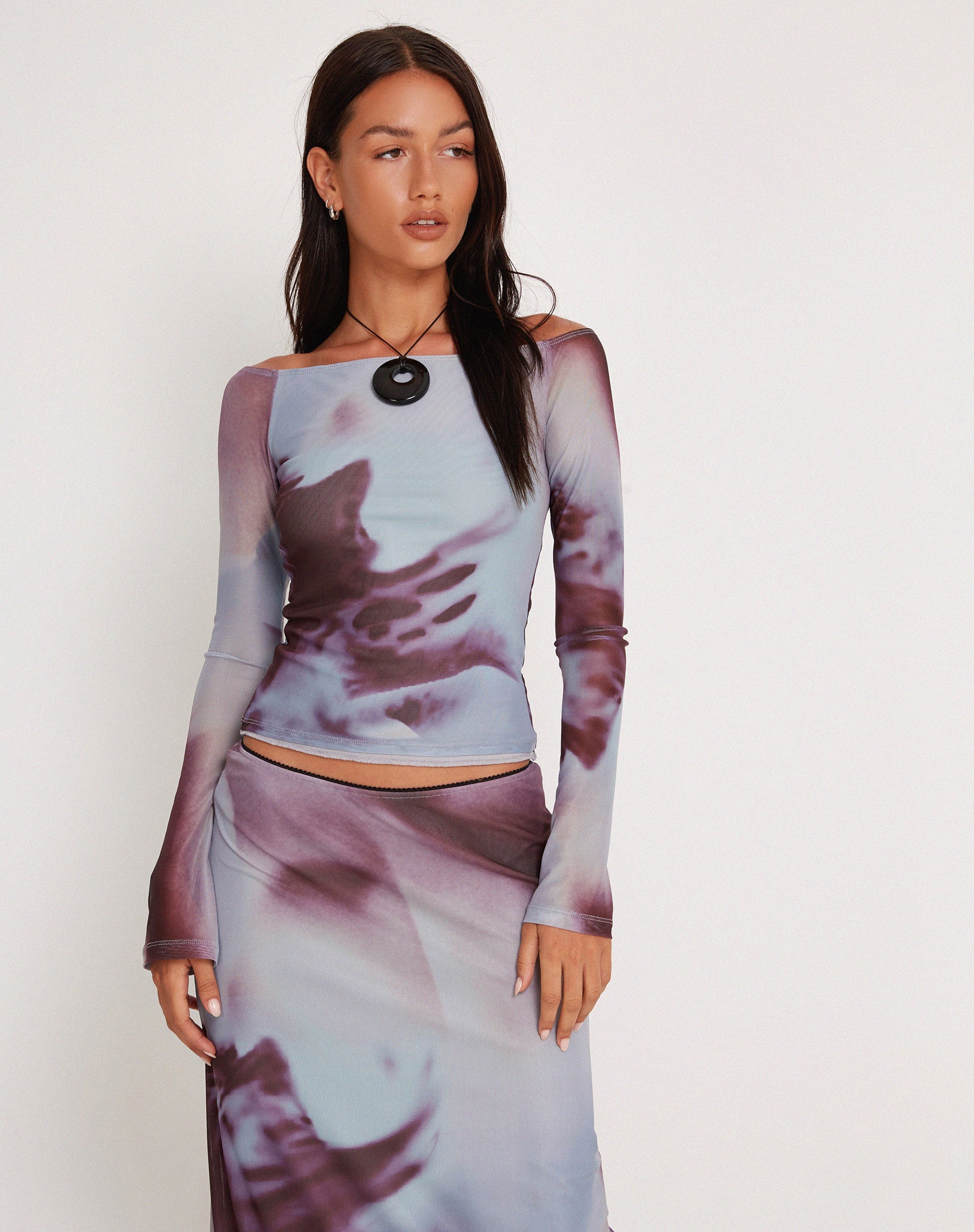 Afbeelding van Neira Mesh Top met lange mouwen in Grijs Anatomy of Nature
