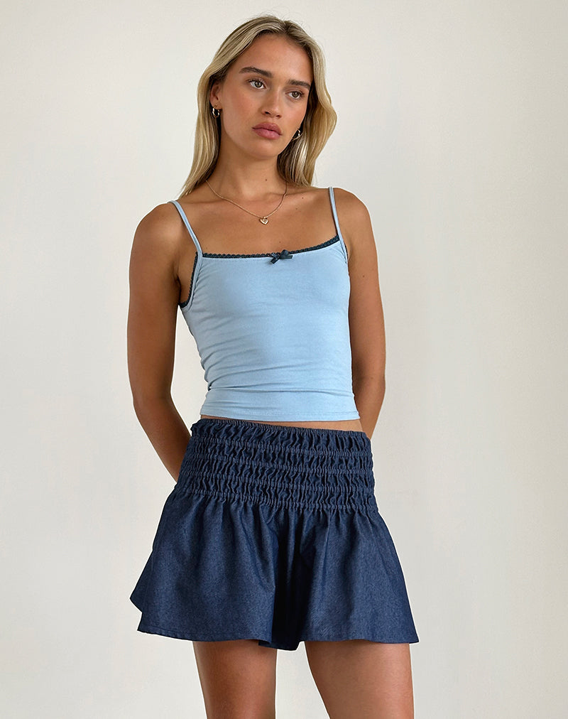 Nelesi minirok in denim chambray indigo