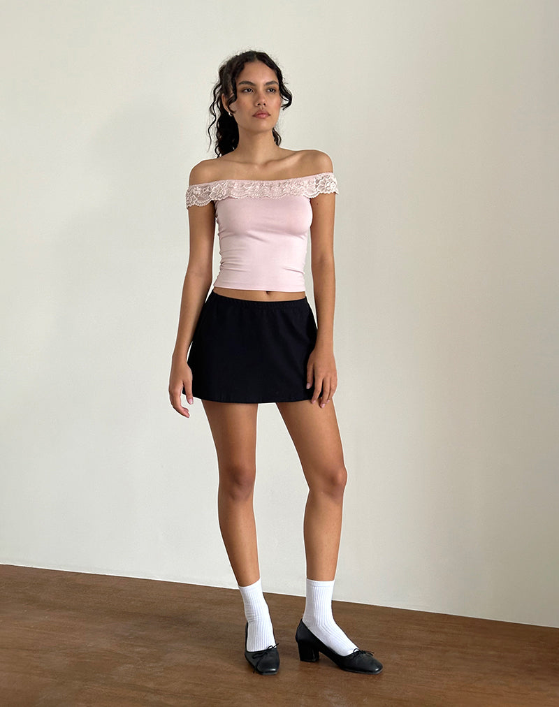 Afbeelding van Nesel Bardot Top in Slinky Baby Pink