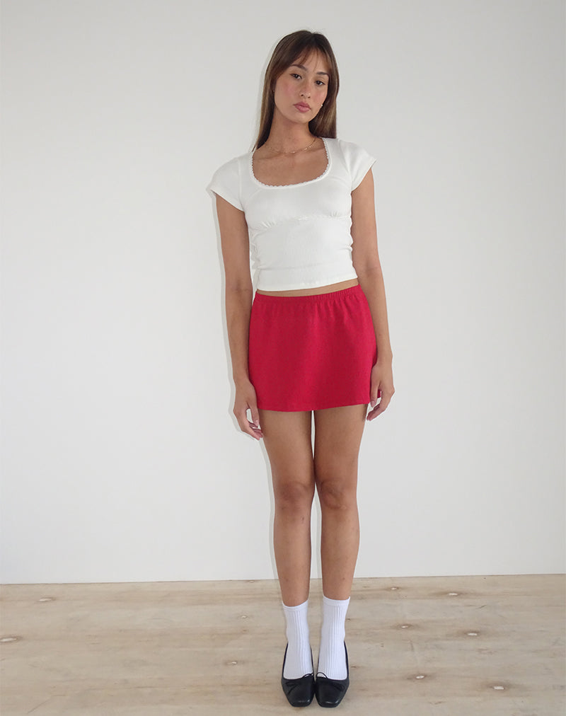 Afbeelding van Nidya A-Line Mini Rok in Adrenaline Rood