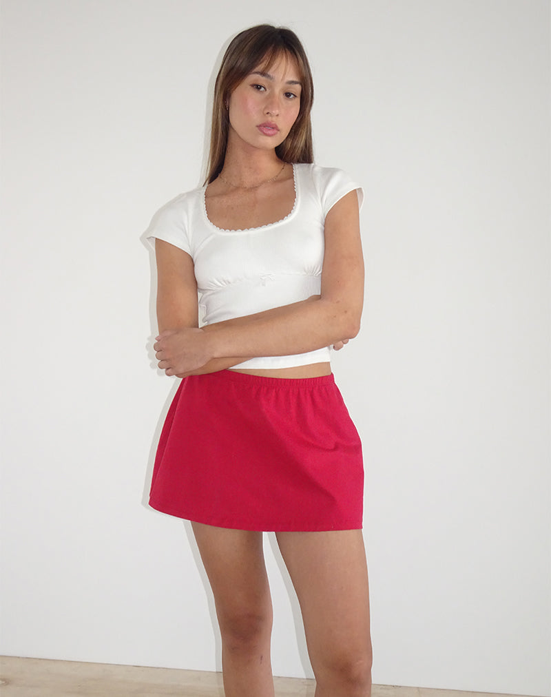 Afbeelding van Nidya A-Line Mini Rok in Adrenaline Rood