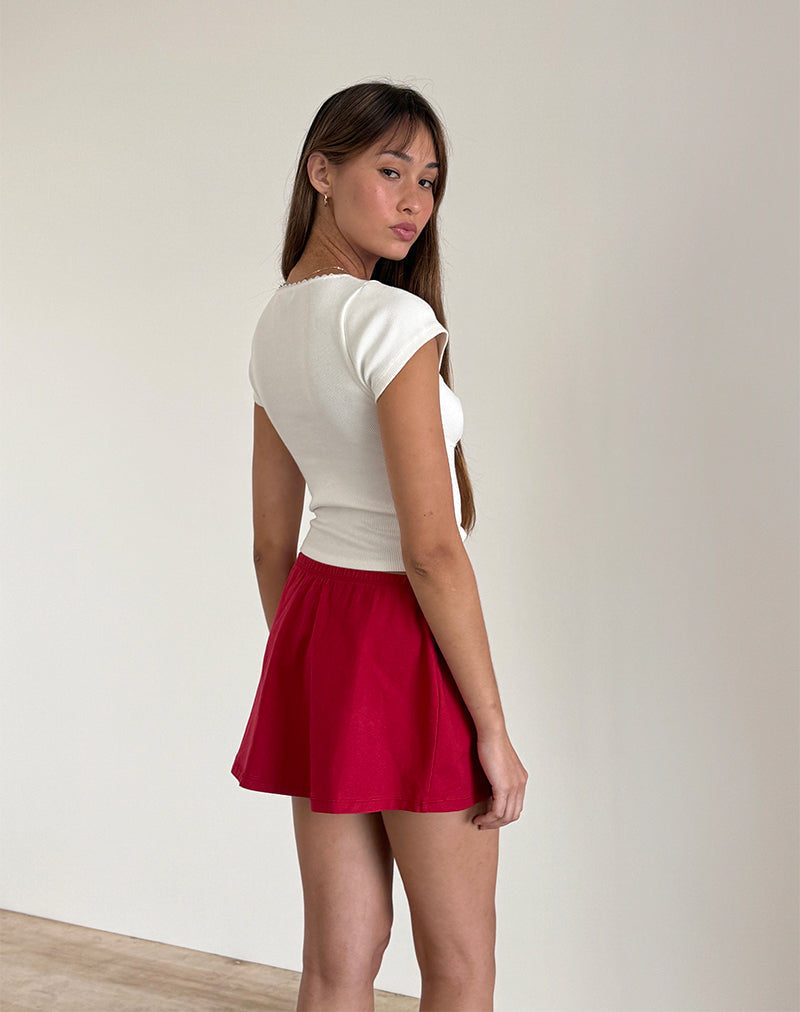 Afbeelding van Nidya A-Line Mini Rok in Adrenaline Rood
