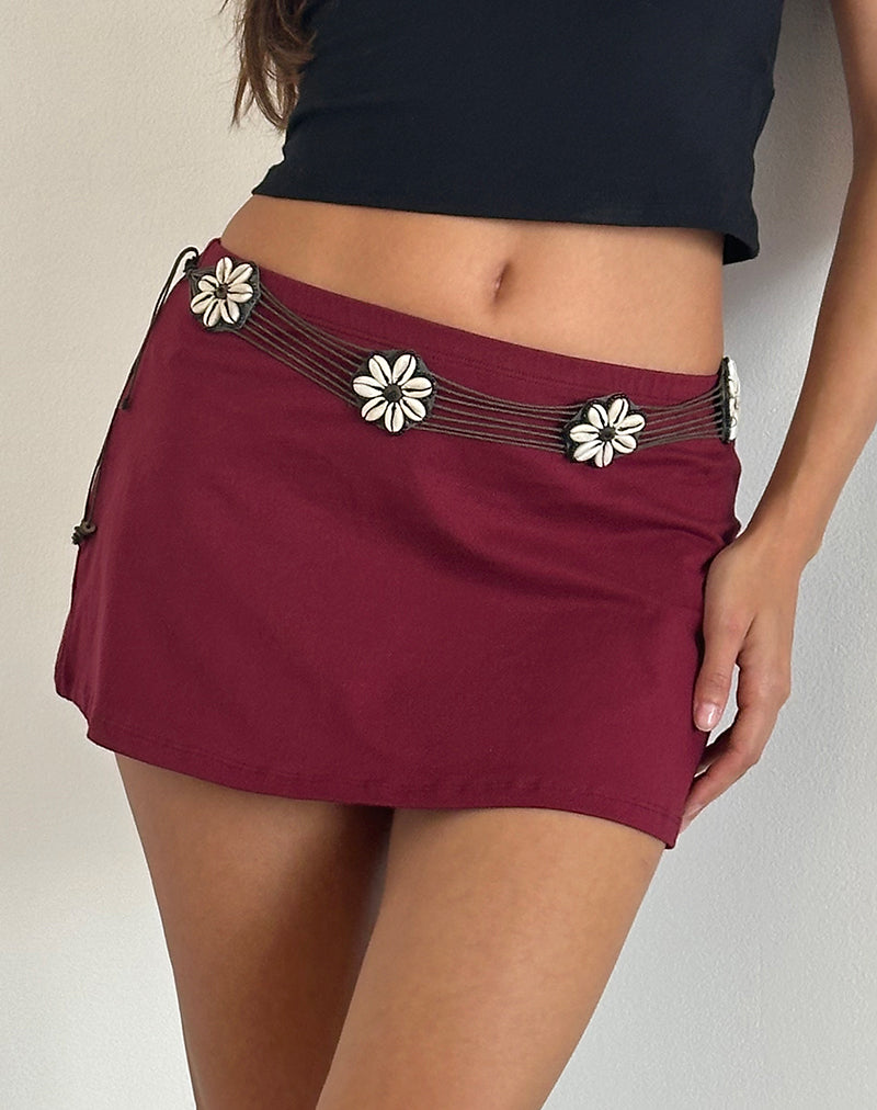 Nidya Aline Mini Rok in Bourgondië