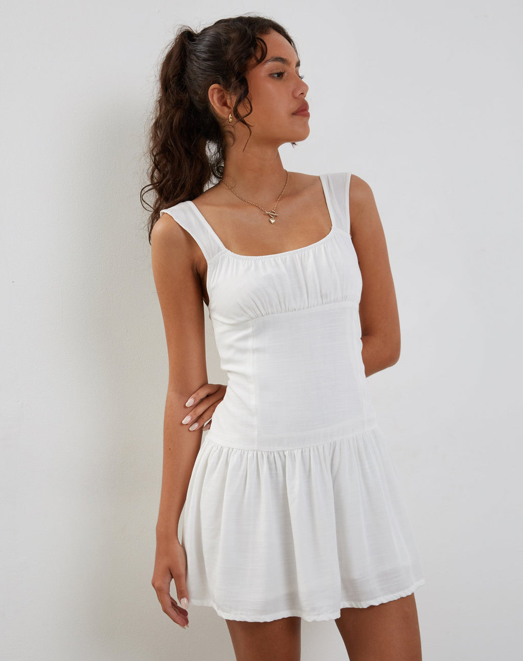 Nihao Mini Jurk in Wit
