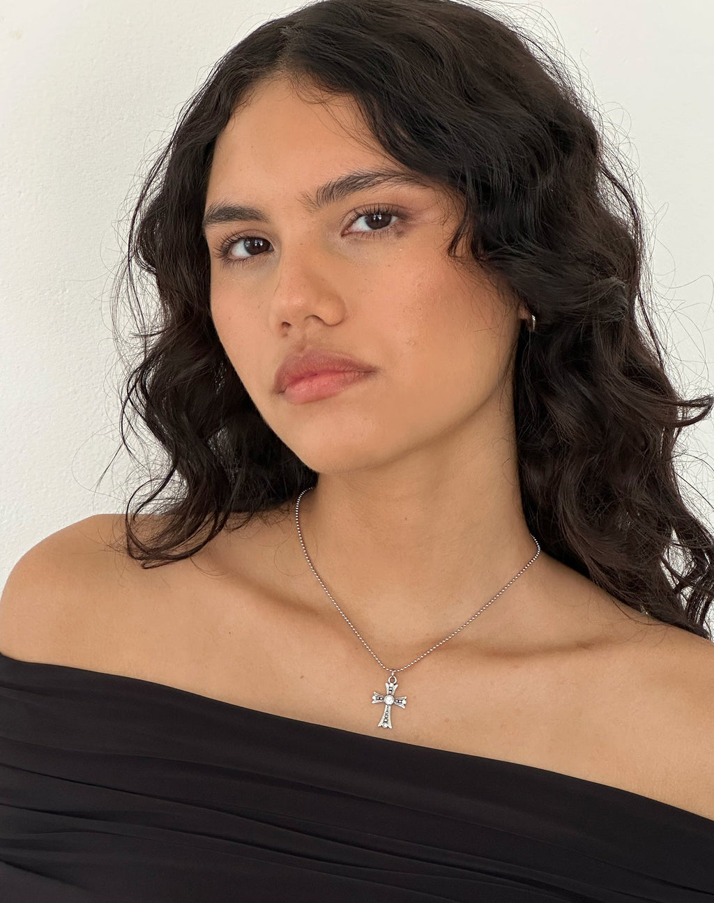 Niki zilveren kruis ketting van Gemini Jewels