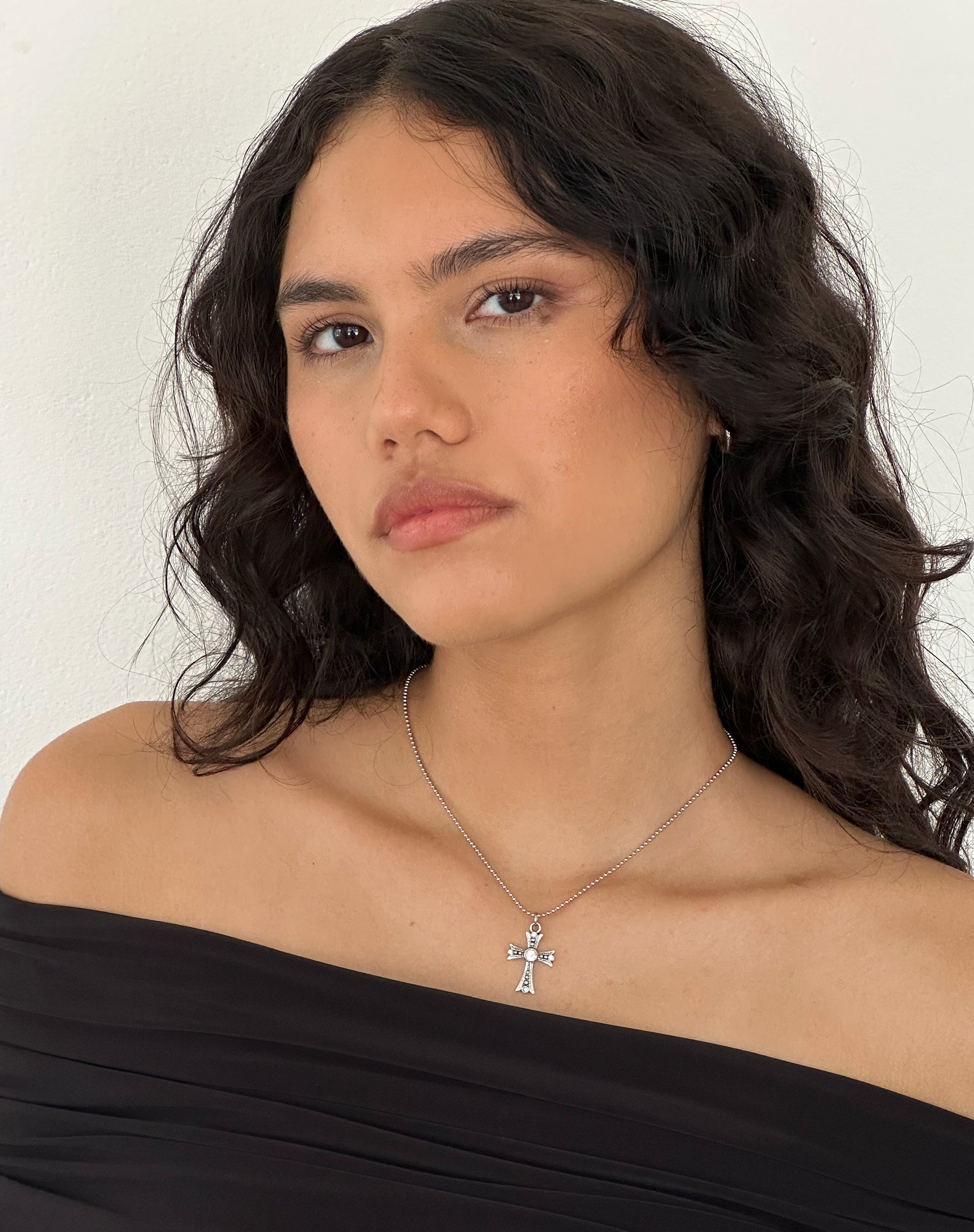 Afbeelding van Niki zilveren kruis ketting van Gemini Jewels