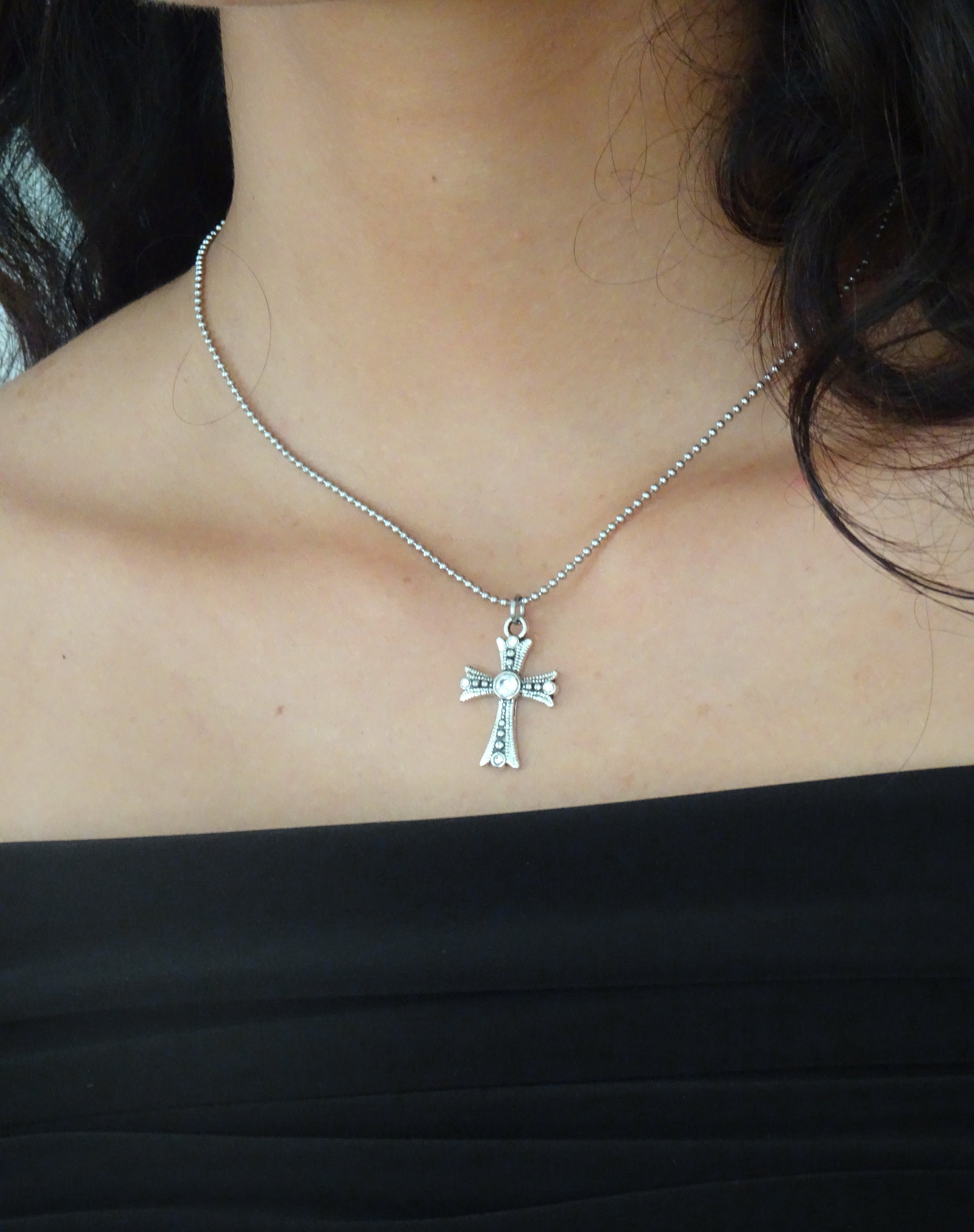 Afbeelding van Niki zilveren kruis ketting van Gemini Jewels