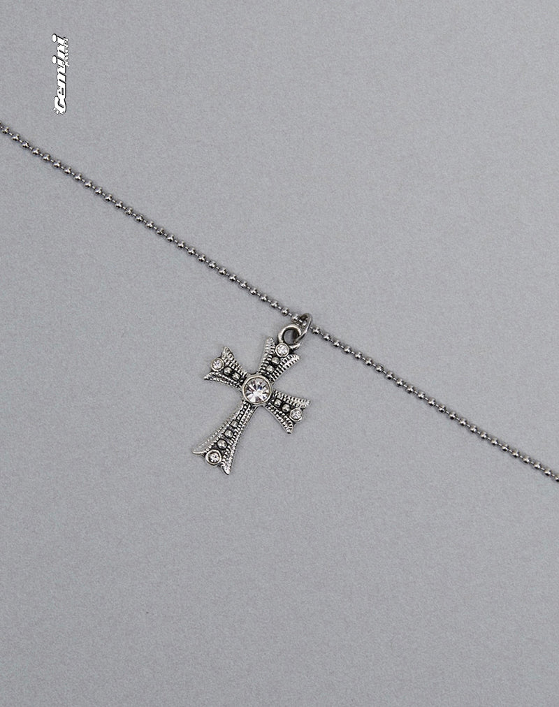 Niki zilveren kruis ketting van Gemini Jewels