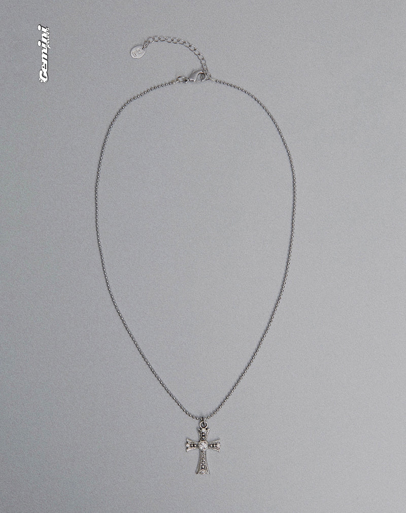 Afbeelding van Niki zilveren kruis ketting van Gemini Jewels