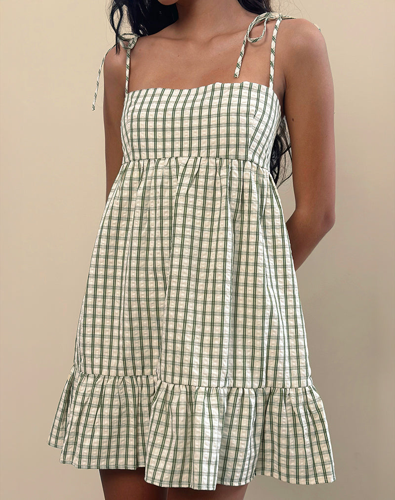 Nikita Mini Jurk in Groen Ruitje